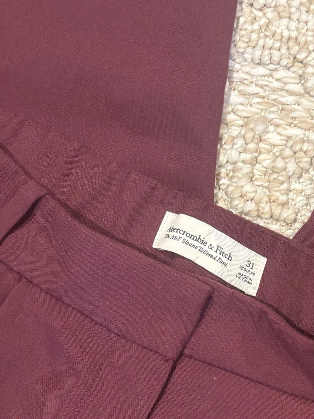 Abercrombie & Fitch  Wide-Leg Maroon Pants